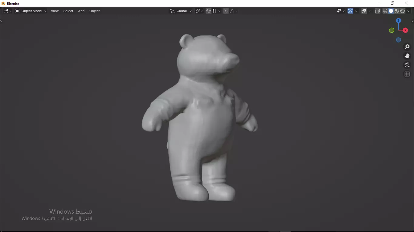 Grey Tedy Bear wearing work Suit Toy Low-poly 3D model_19