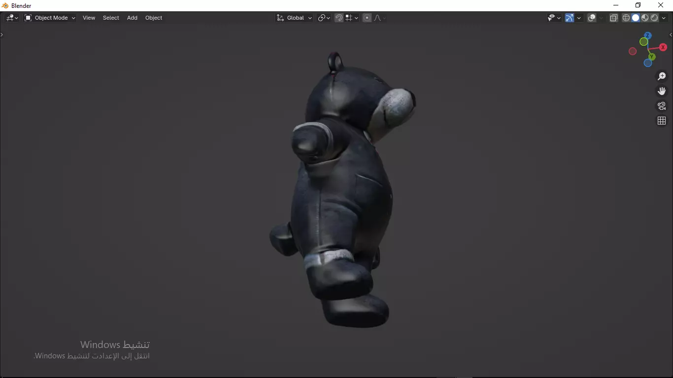 Grey Tedy Bear wearing work Suit Toy Low-poly 3D model_26