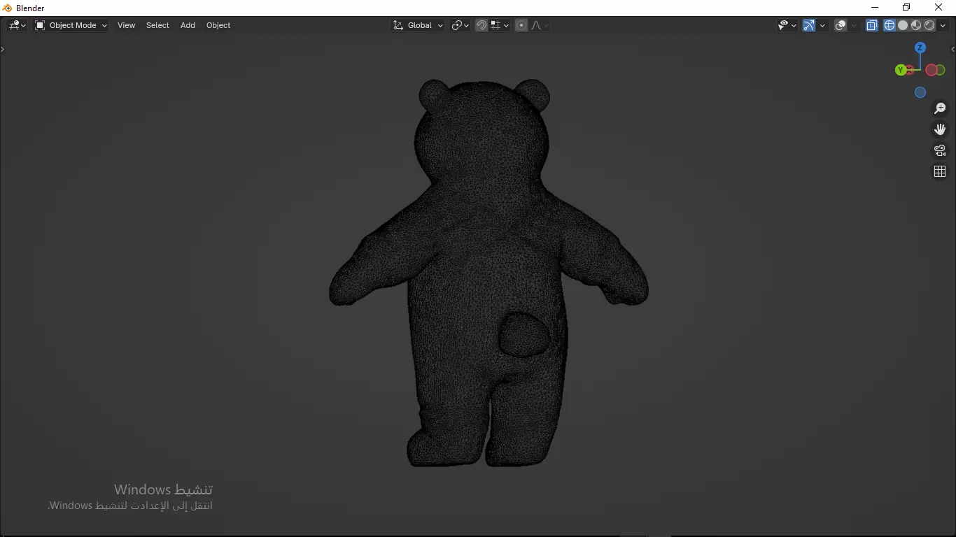 Grey Tedy Bear wearing work Suit Toy Low-poly 3D model_32