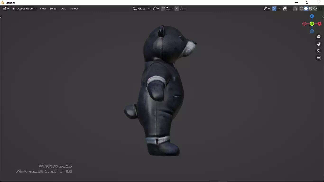 Grey Tedy Bear wearing work Suit Toy Low-poly 3D model_14