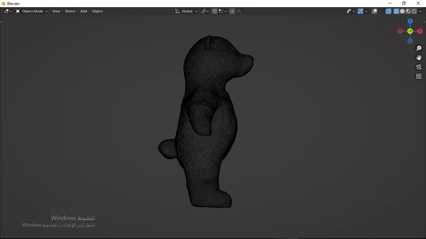 Grey Tedy Bear wearing work Suit Toy Low-poly 3D model_34