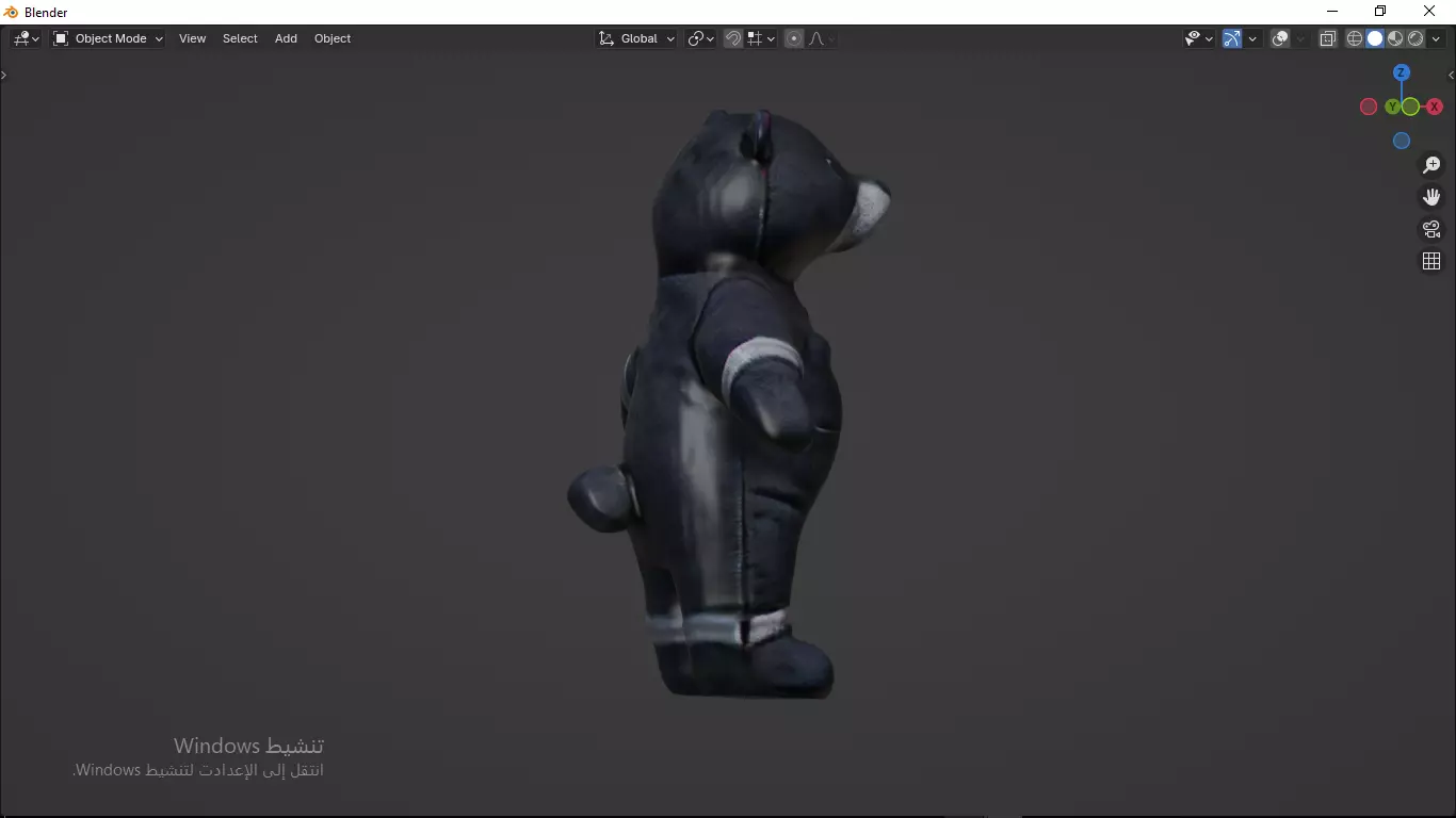 Grey Tedy Bear wearing work Suit Toy Low-poly 3D model_25