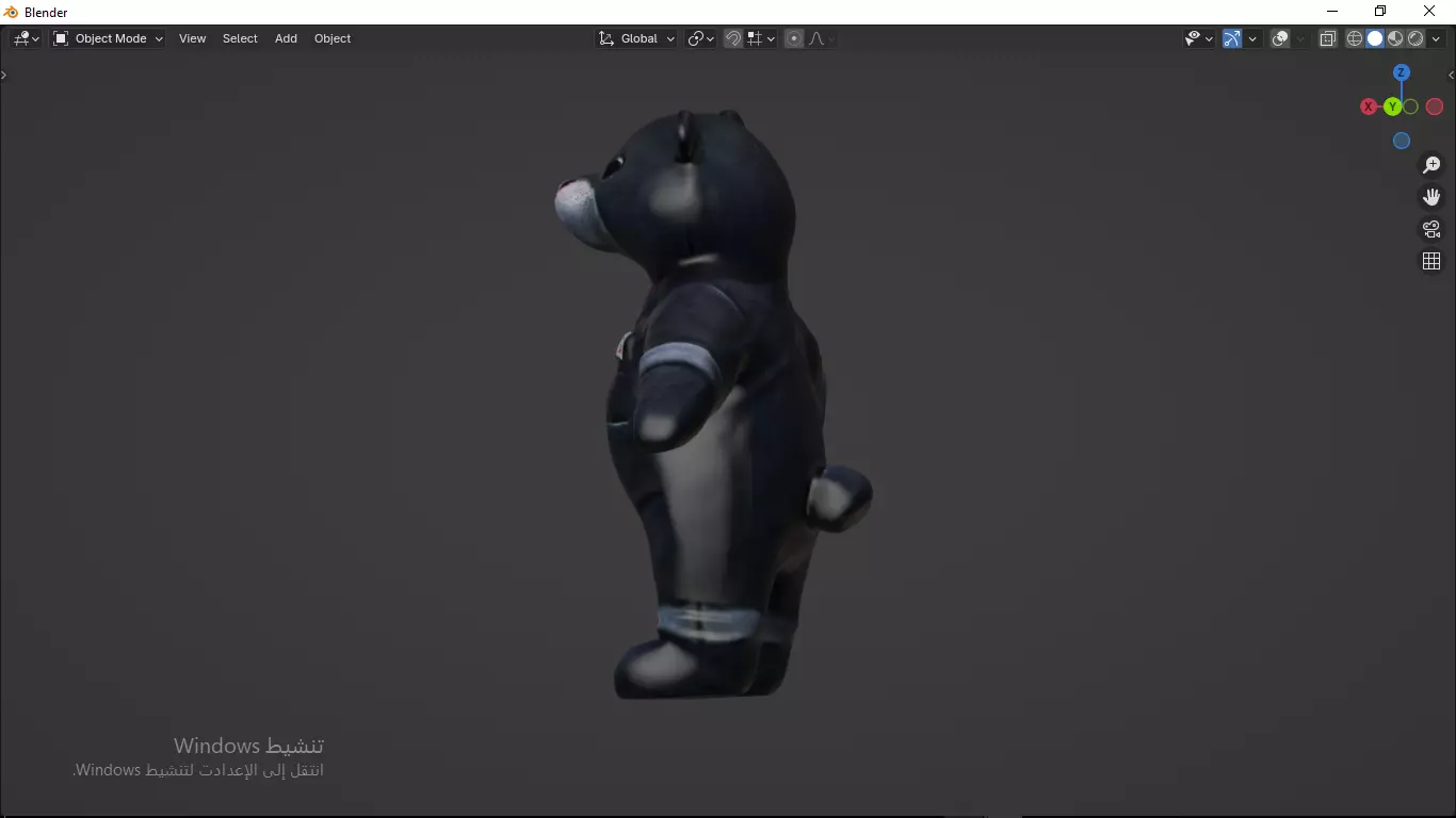 Grey Tedy Bear wearing work Suit Toy Low-poly 3D model_8