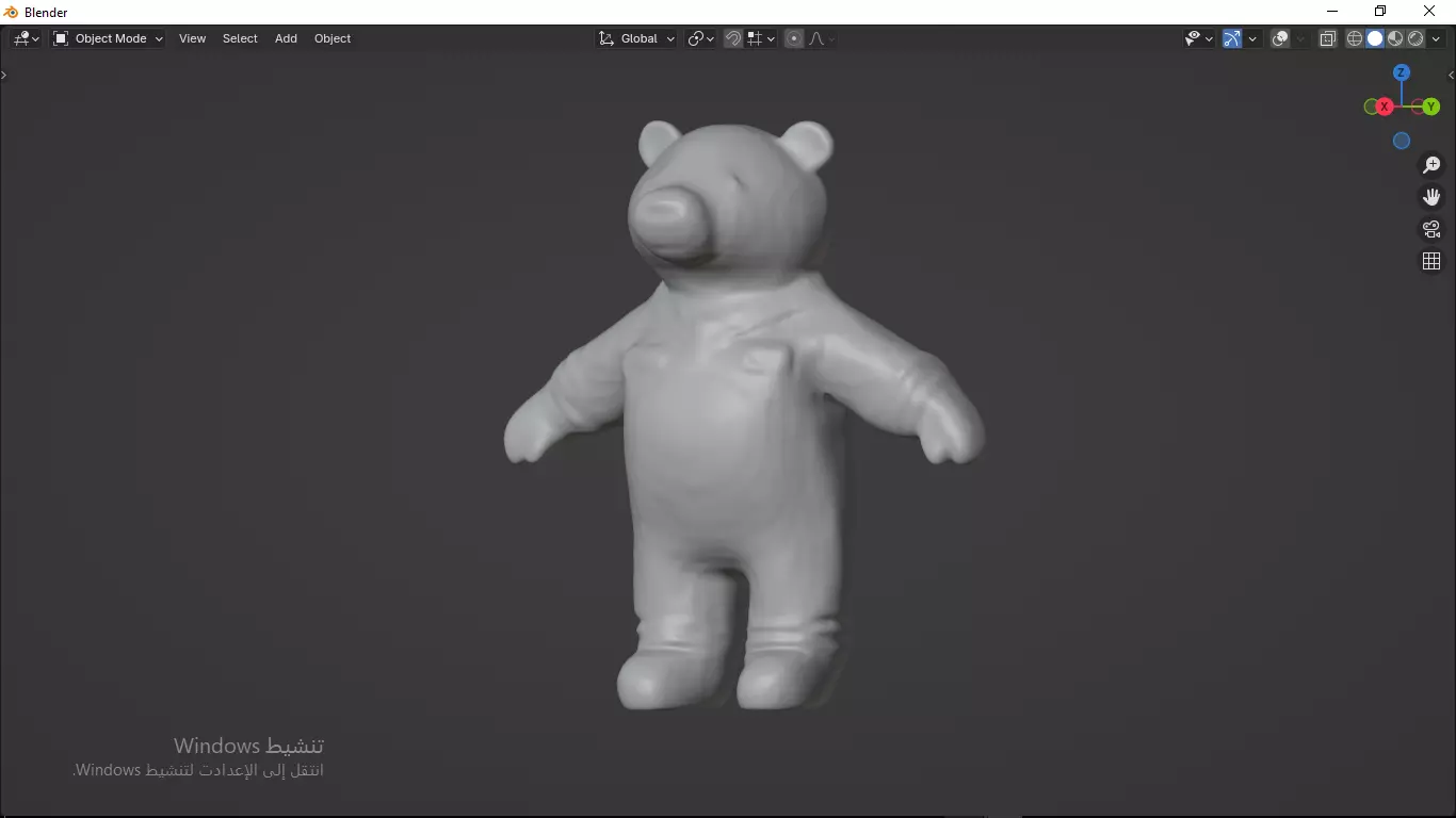 Grey Tedy Bear wearing work Suit Toy Low-poly 3D model_28