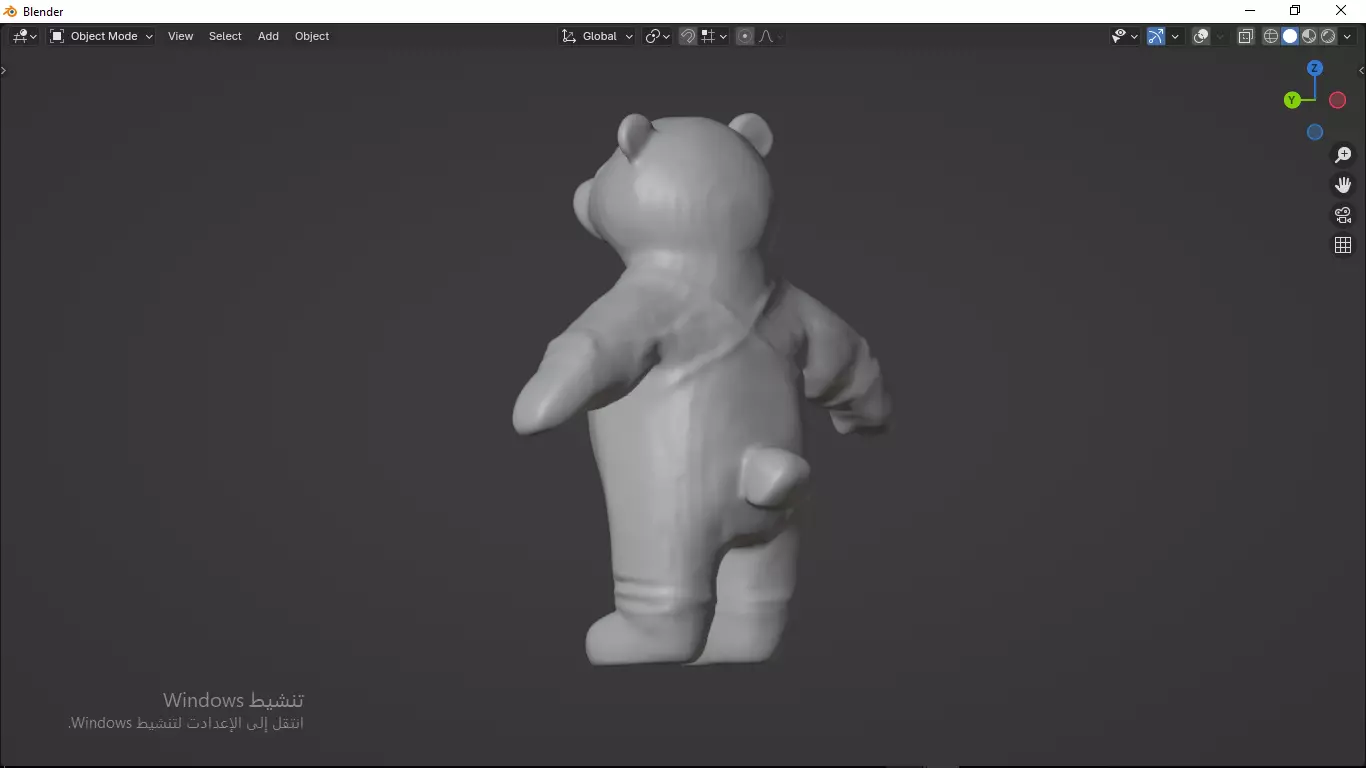 Grey Tedy Bear wearing work Suit Toy Low-poly 3D model_30