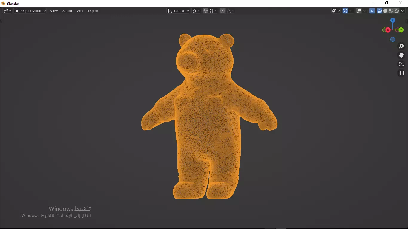 Grey Tedy Bear wearing work Suit Toy Low-poly 3D model_39