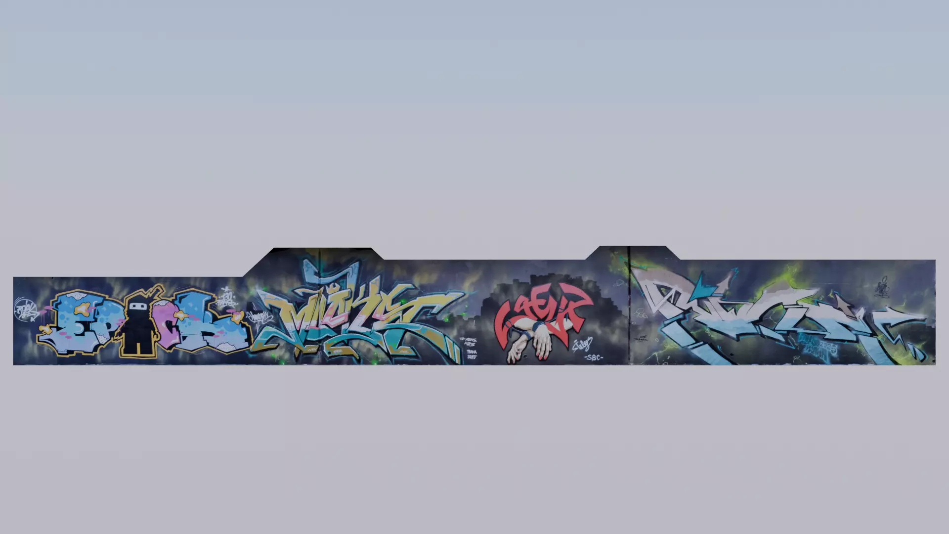 Big graffiti wall III 3D model_4