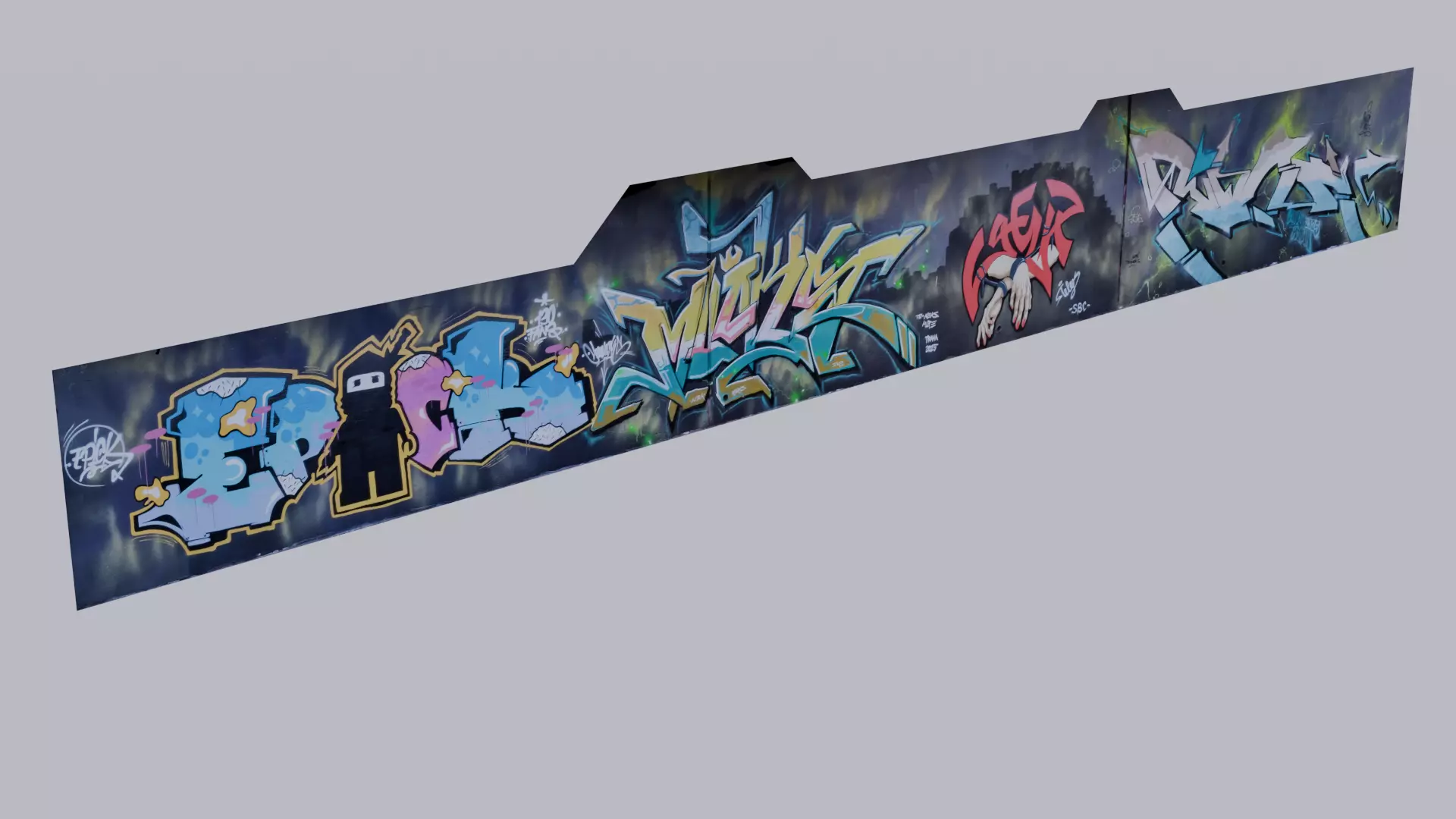 Big graffiti wall III 3D model_5