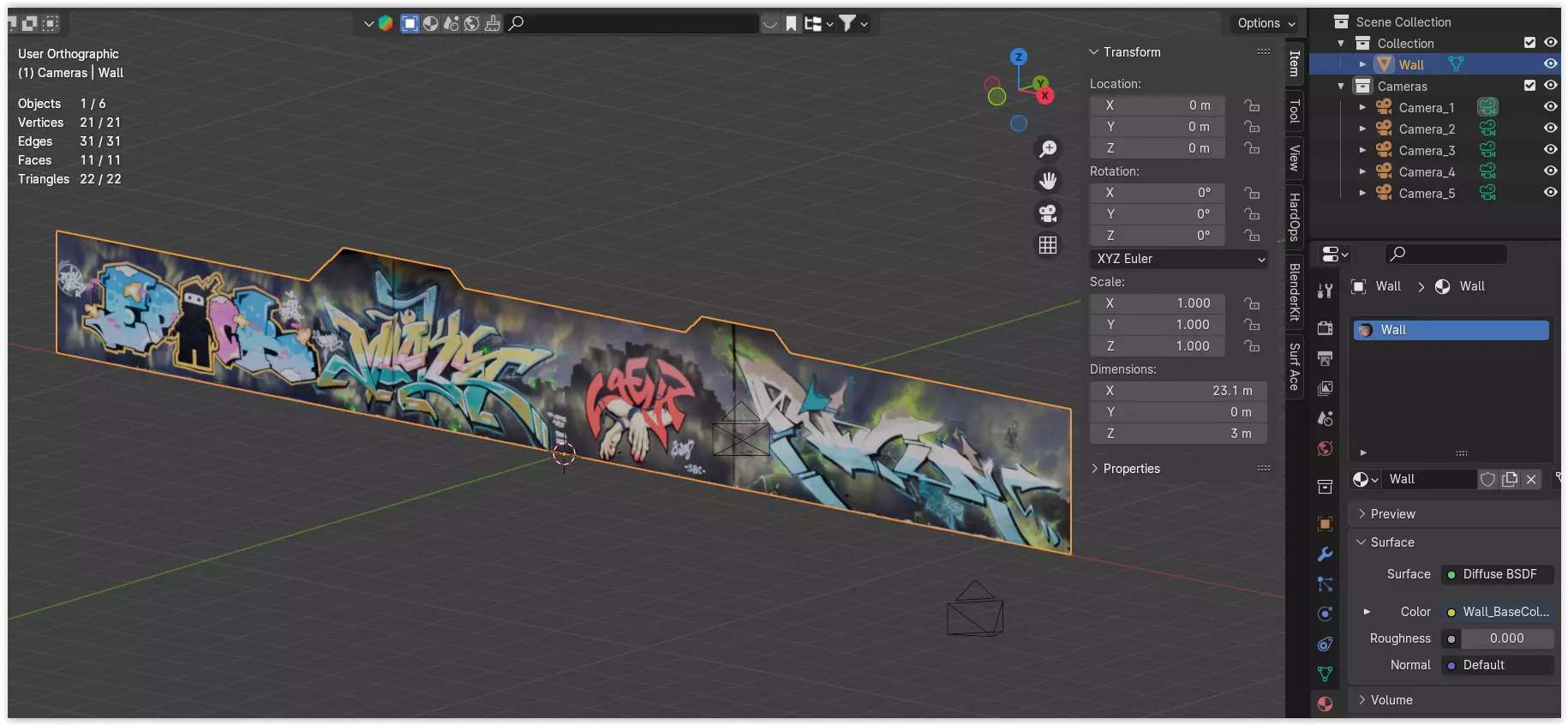 Big graffiti wall III 3D model_9