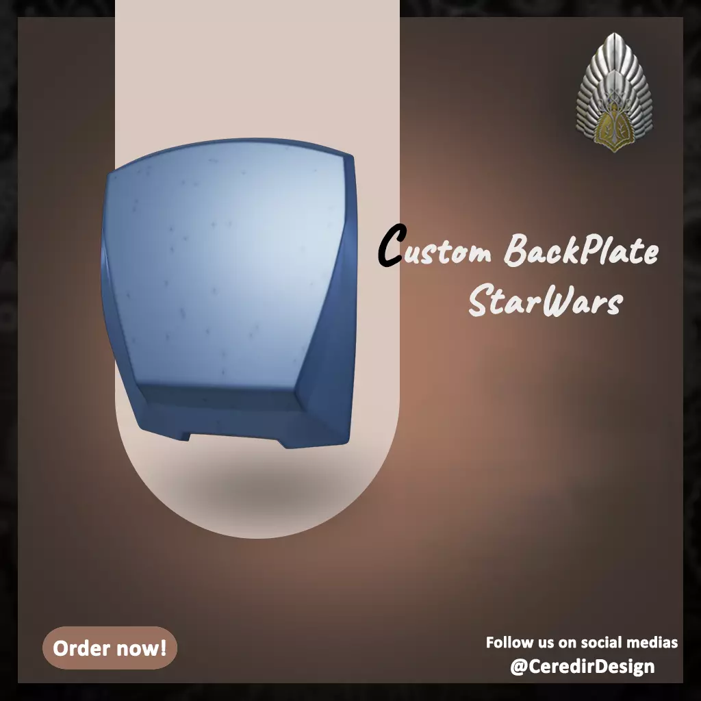 Mandalorian Back Plate with Magnet Mounted Beskad 3d digital dL 3D print model