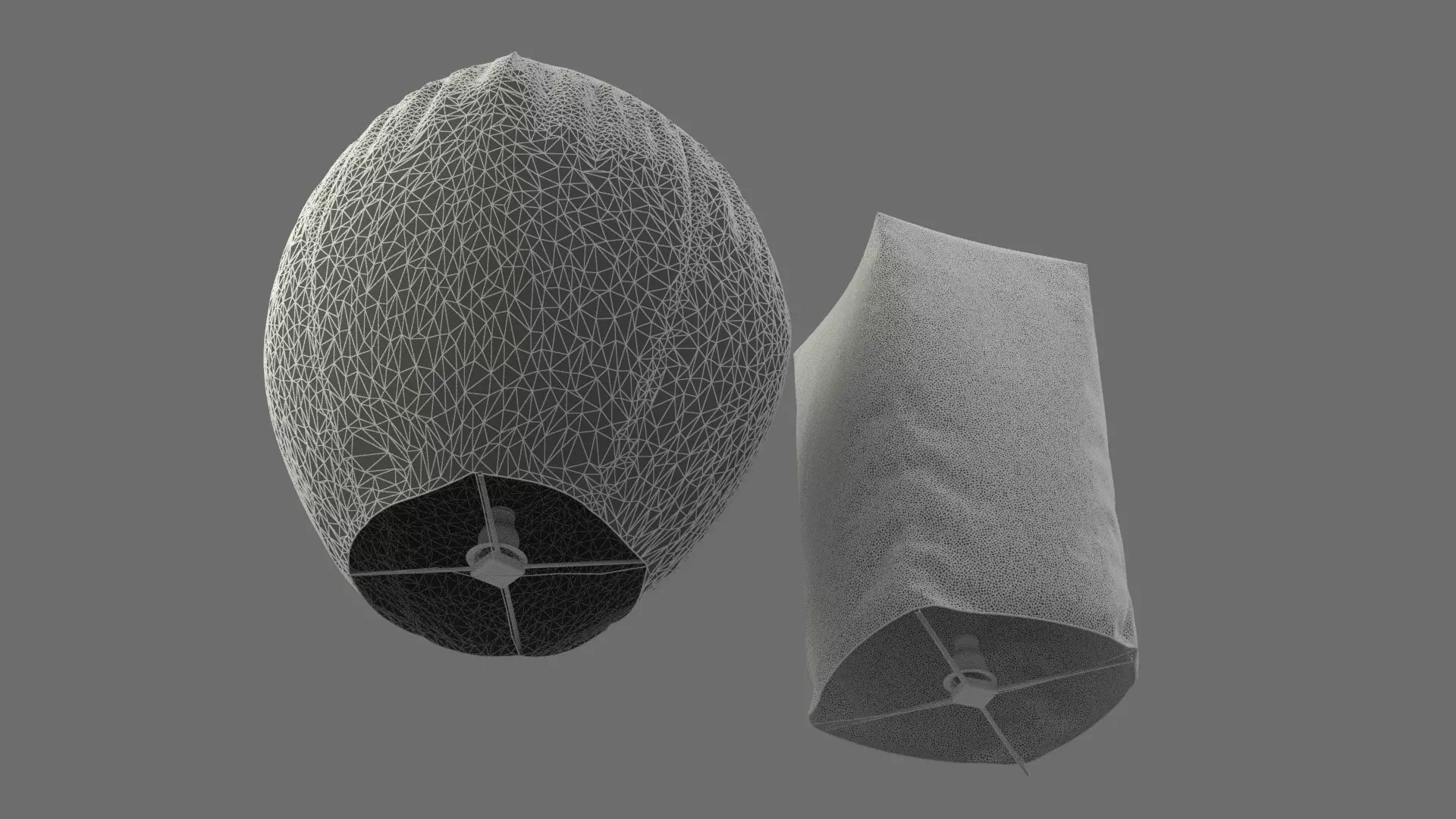 Chinese sky lantern Low-poly 3D model_10