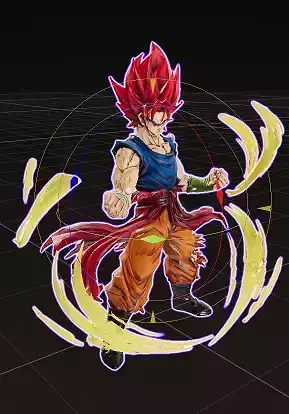 Saiyan Inspired Fighter - Stylized PBR 3D Character Game Ready Low-poly 3D model Saiyan Inspired Fighter - Stylized PBR 3D Character Game Ready Low-poly 3D model