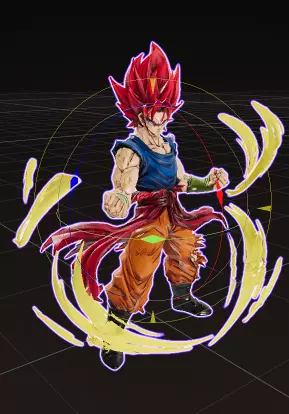Saiyan Inspired Fighter - Stylized PBR 3D Character Game Ready Low-poly 3D model_0