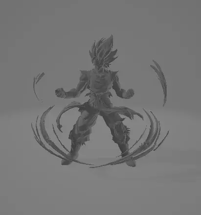 Saiyan Inspired Fighter - Stylized PBR 3D Character Game Ready Low-poly 3D model_2