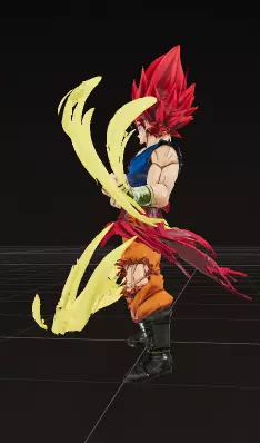 Saiyan Inspired Fighter - Stylized PBR 3D Character Game Ready Low-poly 3D model_3