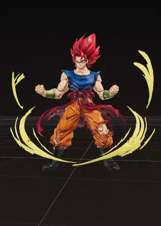 Saiyan Inspired Fighter - Stylized PBR 3D Character Game Ready Low-poly 3D model_1