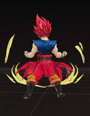 Saiyan Inspired Fighter - Stylized PBR 3D Character Game Ready Low-poly 3D model_5
