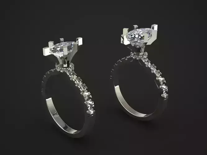 Solitair ring 3D print model