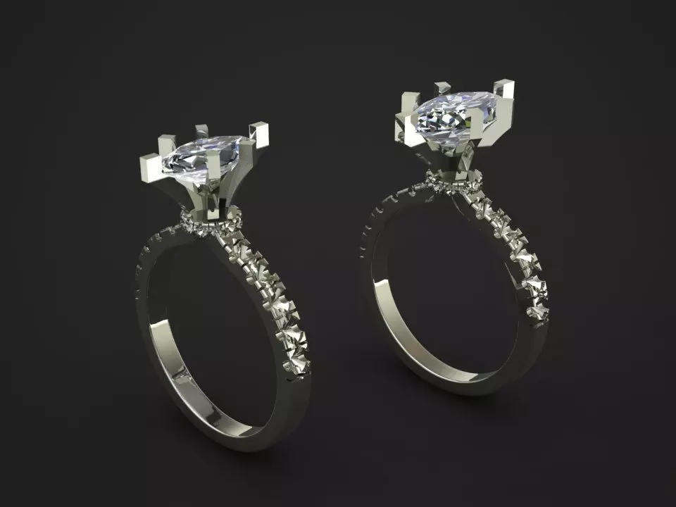 Solitair ring 3D print model_0