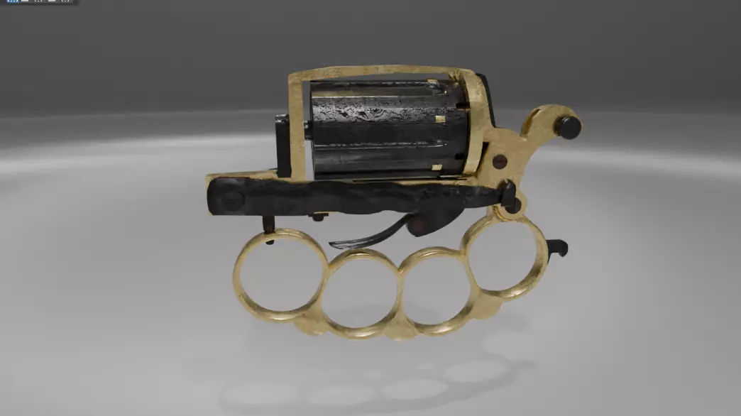 Apache revolver gun high detailed full parts game asset 3D model_5