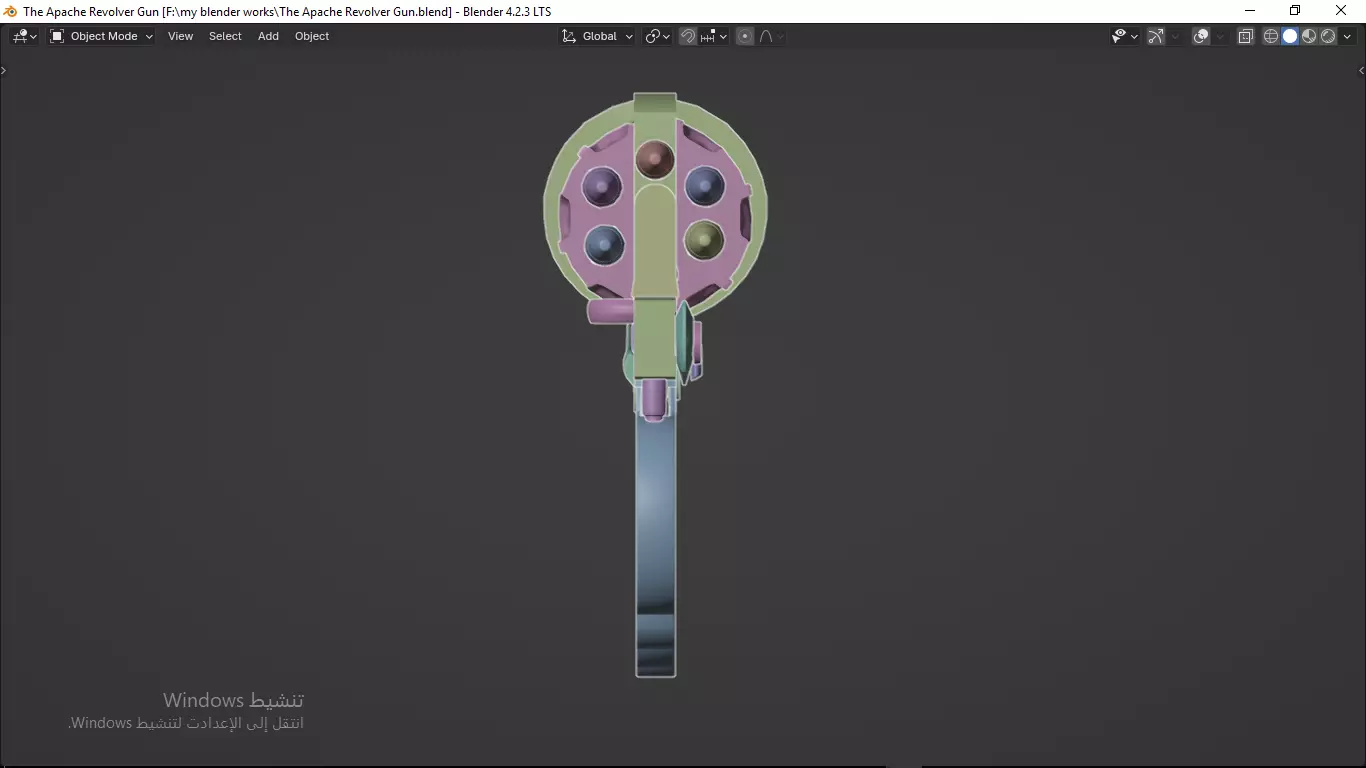 Apache revolver gun high detailed full parts game asset 3D model_41