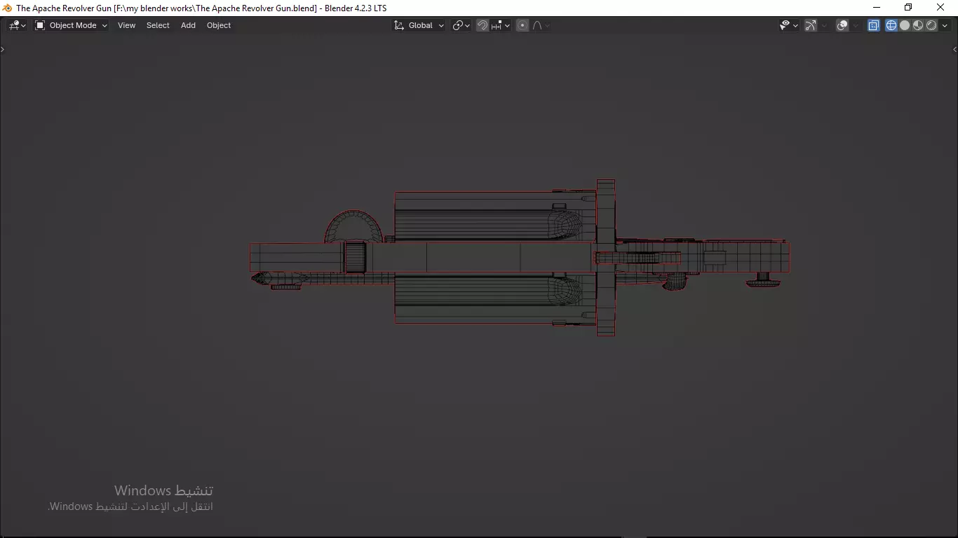 Apache revolver gun high detailed full parts game asset 3D model_60