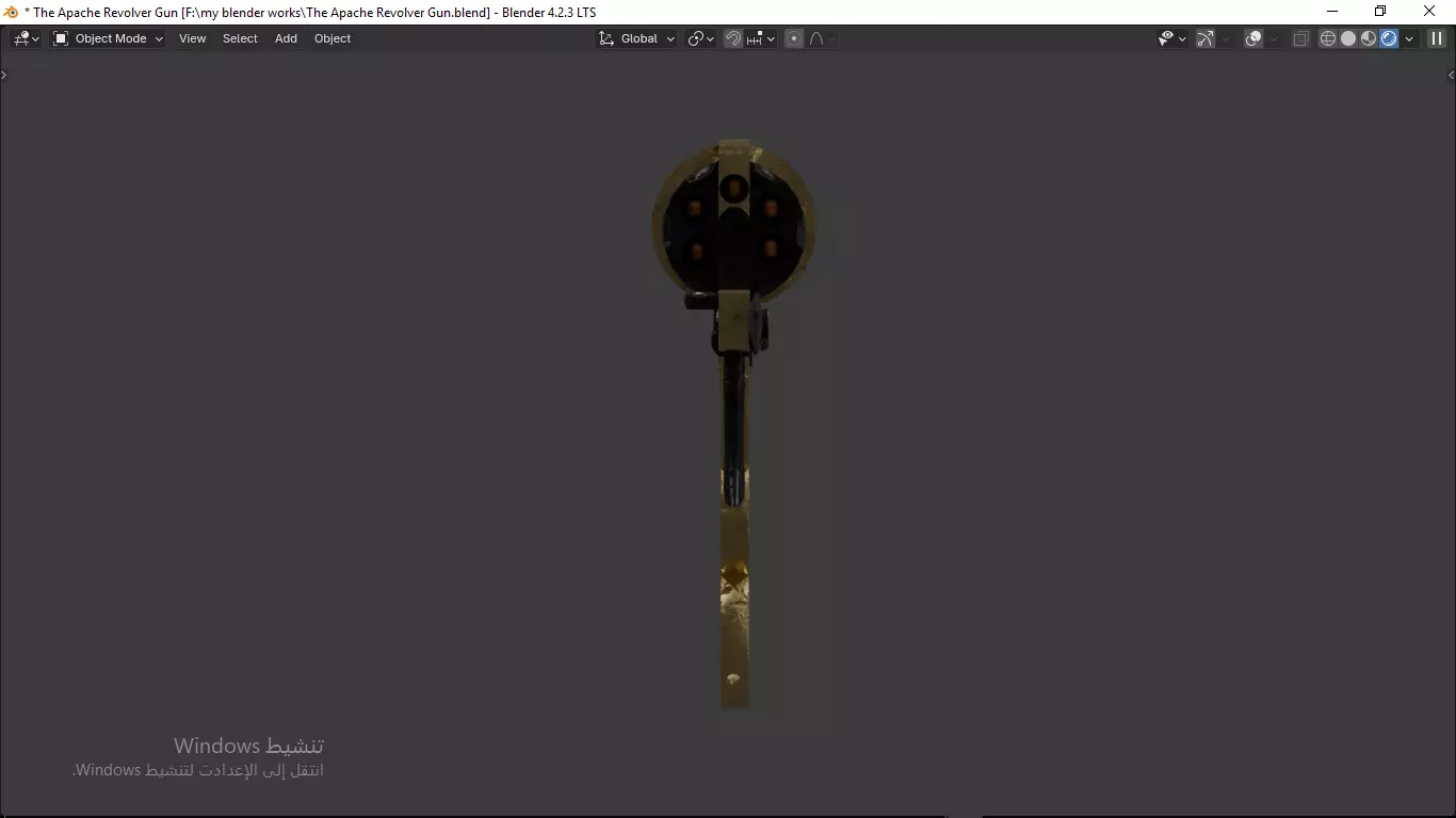 Apache revolver gun high detailed full parts game asset 3D model_31