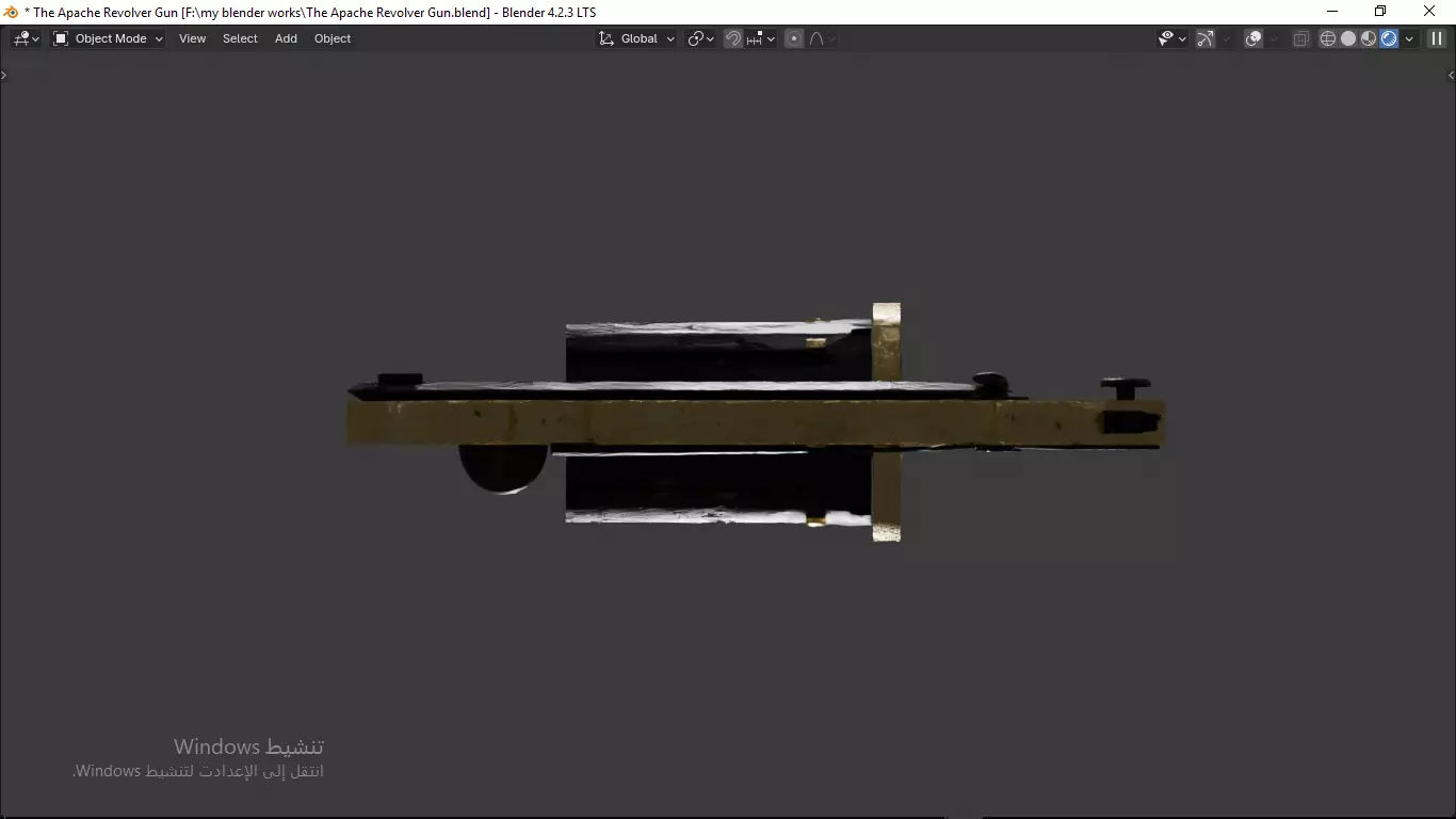 Apache revolver gun high detailed full parts game asset 3D model_30
