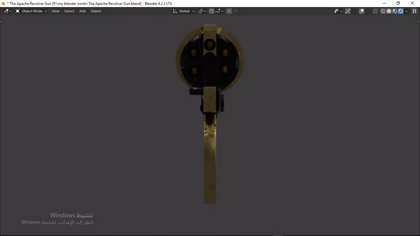 Apache revolver gun high detailed full parts game asset 3D model_11