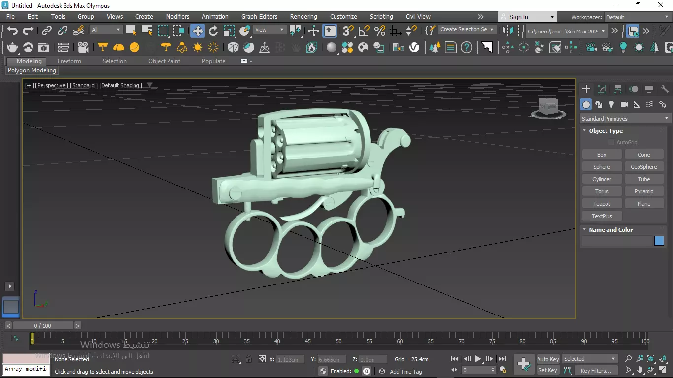 Apache revolver gun high detailed full parts game asset 3D model_79