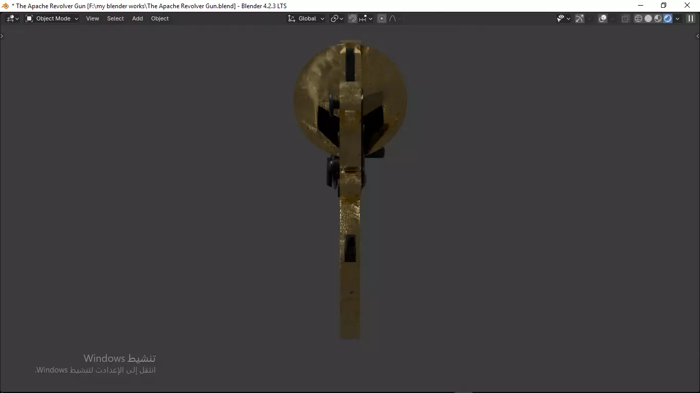 Apache revolver gun high detailed full parts game asset 3D model_20