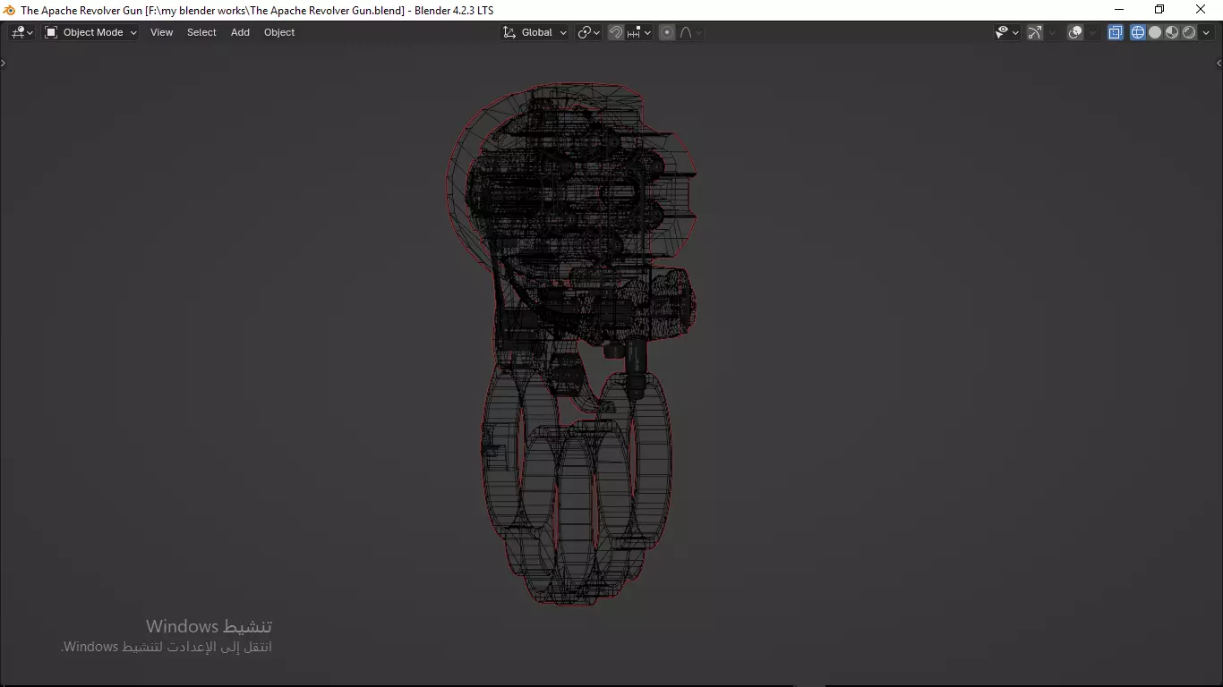 Apache revolver gun high detailed full parts game asset 3D model_64