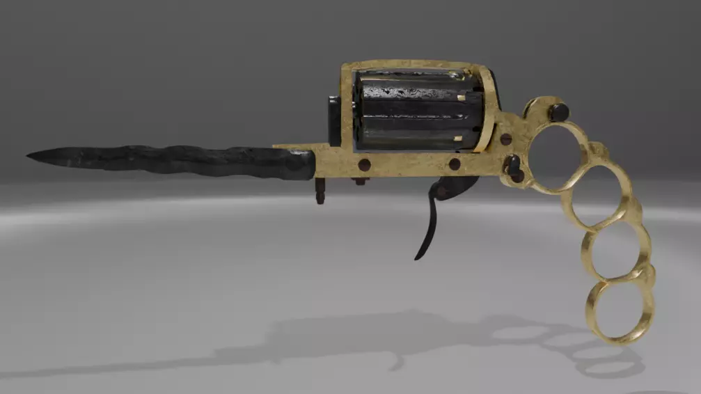 Apache revolver gun high detailed full parts game asset 3D model_70