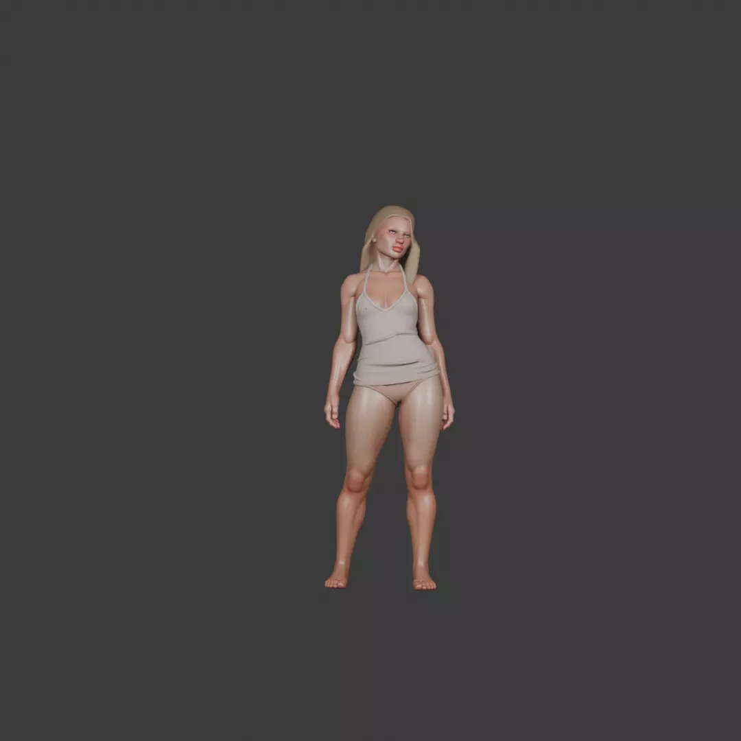 Hot Woman  Stylized 3D Character Model  3D model_2