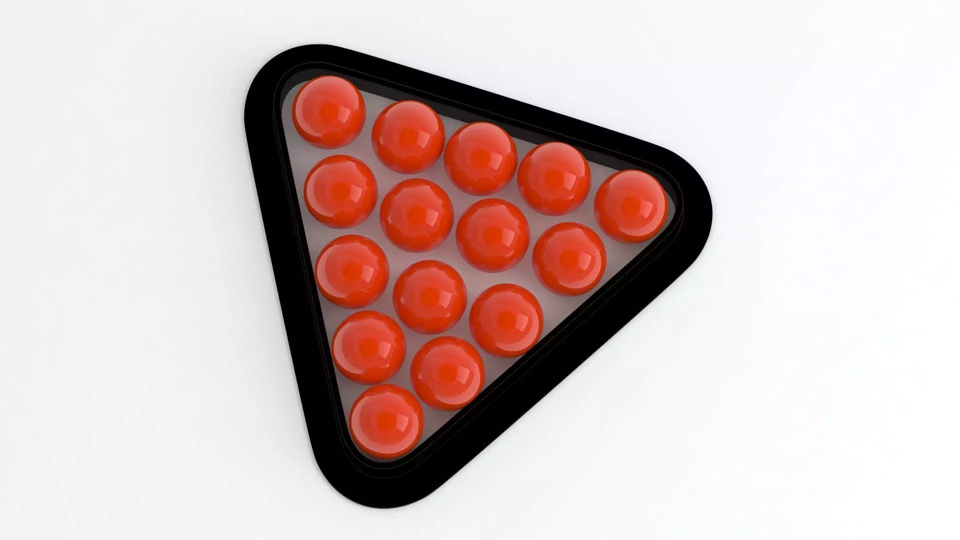 Snooker triangle red balls 3D model_2