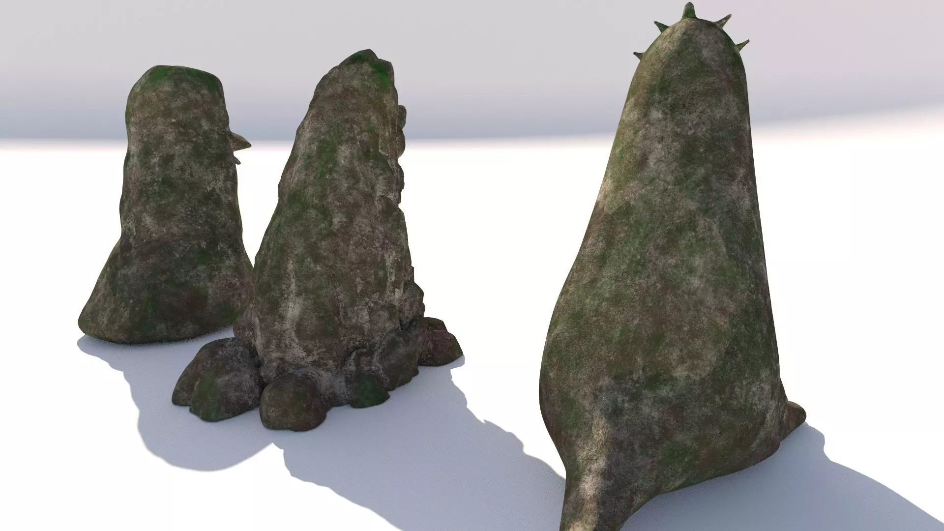 stone totems shaped like monsters 3D model_10