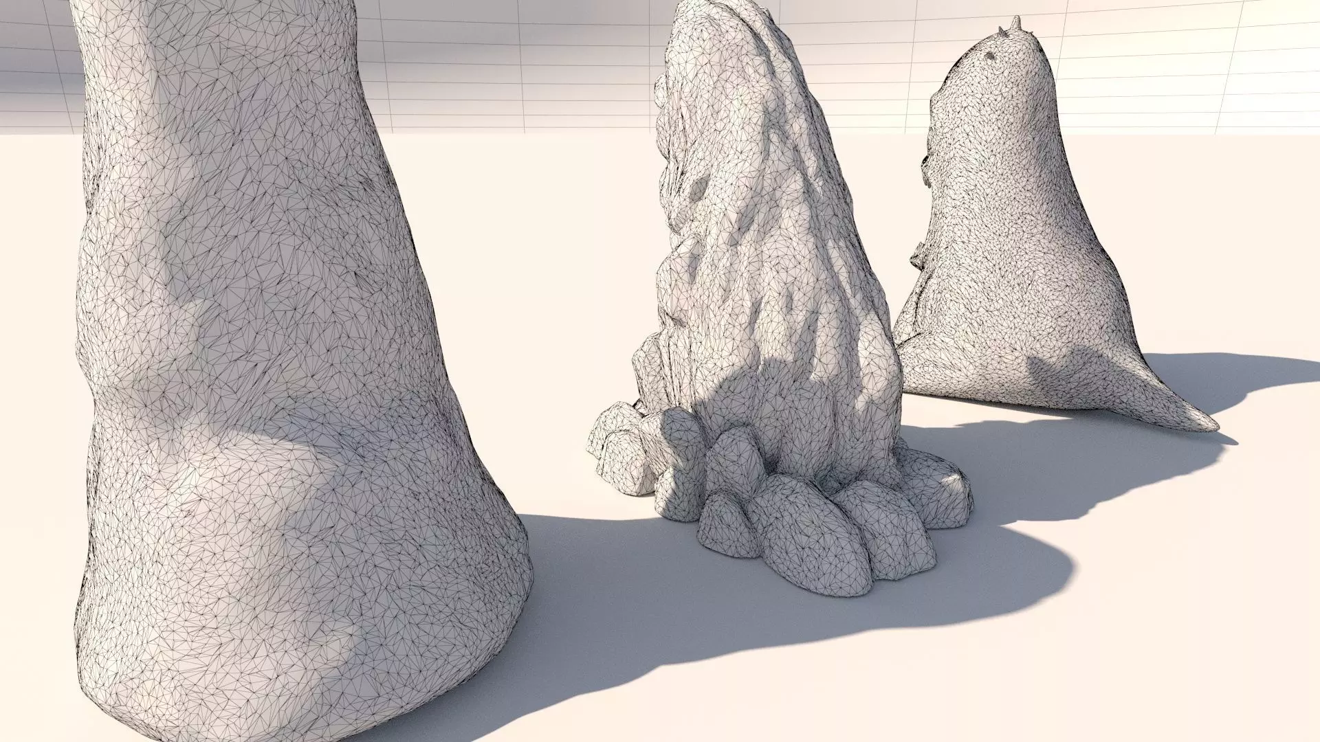 stone totems shaped like monsters 3D model_20