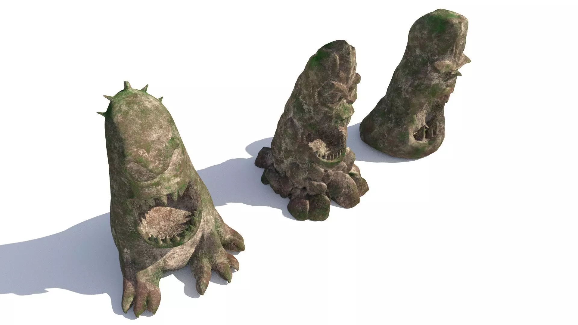 stone totems shaped like monsters 3D model_4