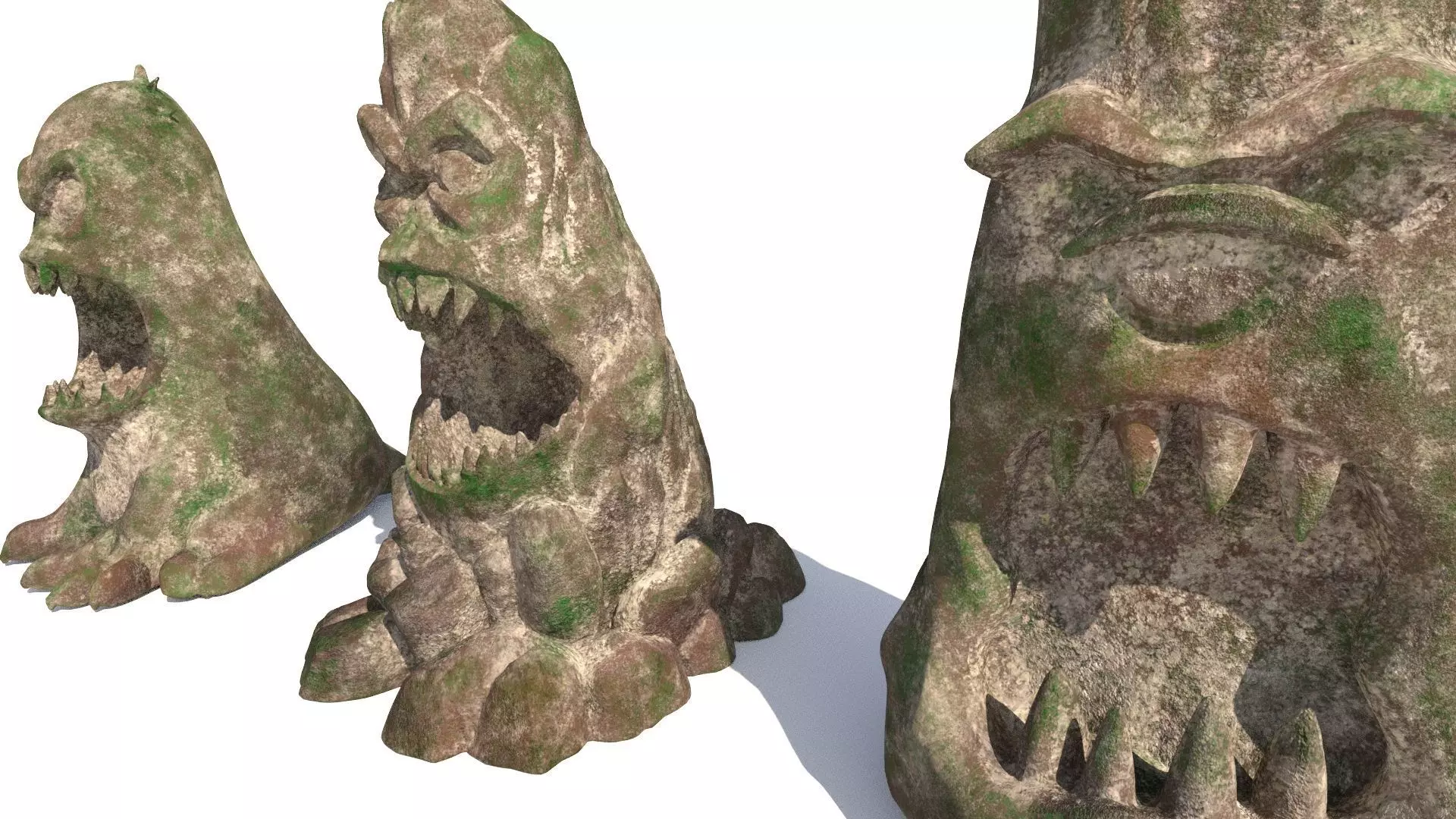 stone totems shaped like monsters 3D model_8