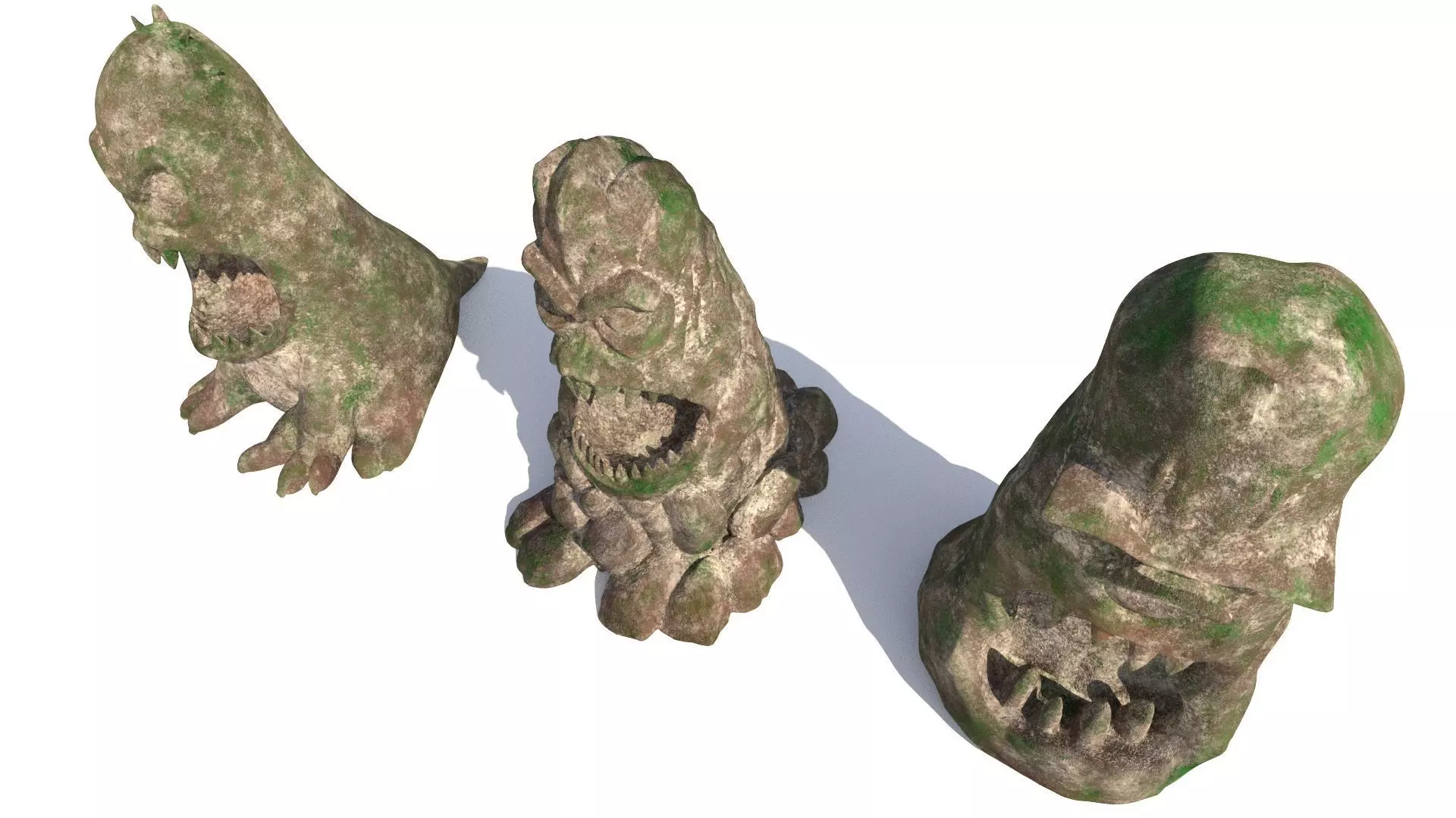 stone totems shaped like monsters 3D model_3