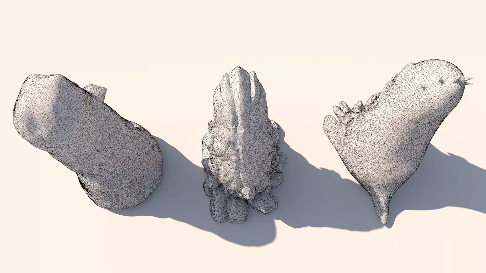 stone totems shaped like monsters 3D model_17