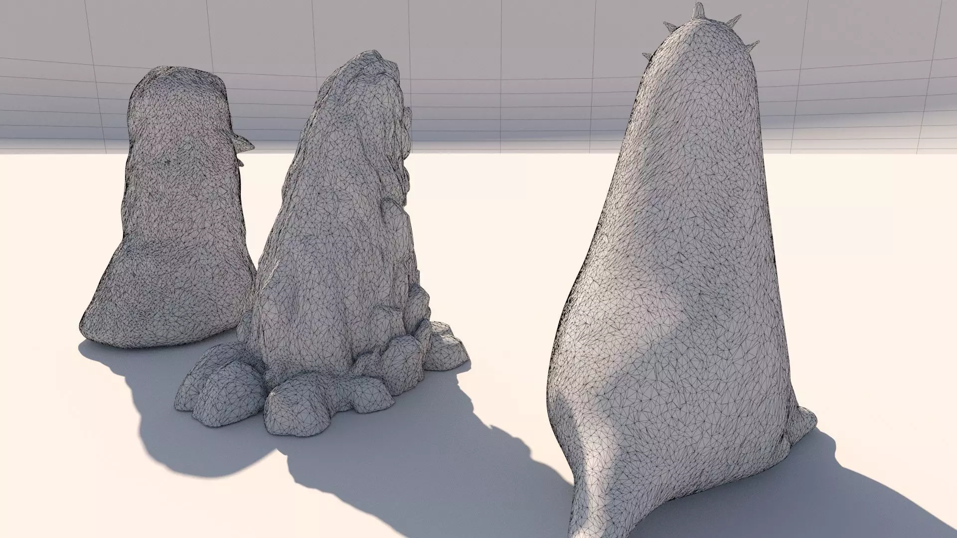 stone totems shaped like monsters 3D model_21