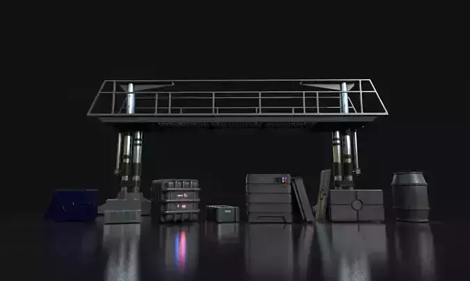 Maintenance Ladder and Crates