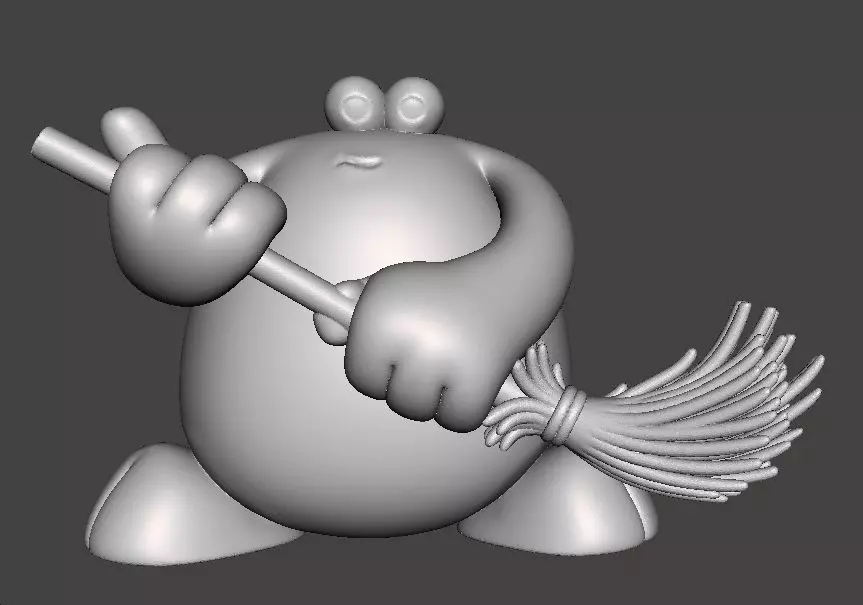 TRAP DOOR BERK WITH BROOM FANTASY FIGURE MODEL TOY SCULPTURE 3D print model_9