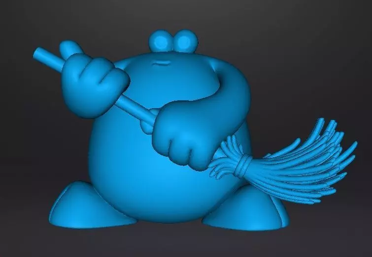 TRAP DOOR BERK WITH BROOM FANTASY FIGURE MODEL TOY SCULPTURE 3D print model_10