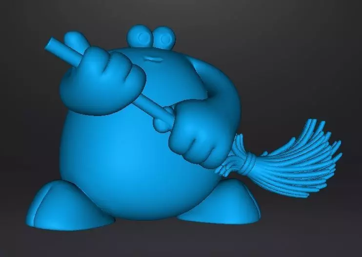 TRAP DOOR BERK WITH BROOM FANTASY FIGURE MODEL TOY SCULPTURE 3D print model_11