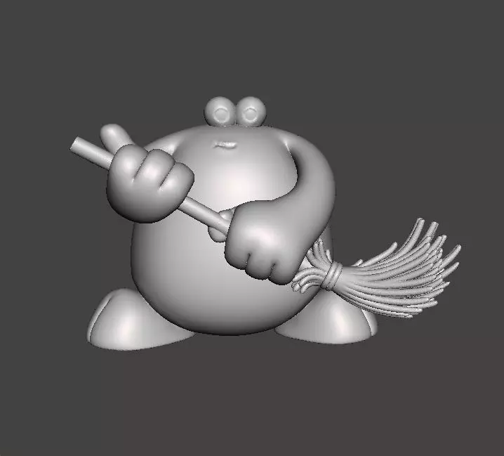 TRAP DOOR BERK WITH BROOM FANTASY FIGURE MODEL TOY SCULPTURE 3D print model_0