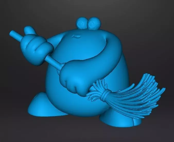 TRAP DOOR BERK WITH BROOM FANTASY FIGURE MODEL TOY SCULPTURE 3D print model_12