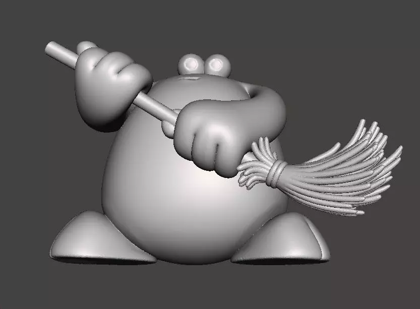 TRAP DOOR BERK WITH BROOM FANTASY FIGURE MODEL TOY SCULPTURE 3D print model_8