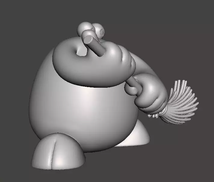 TRAP DOOR BERK WITH BROOM FANTASY FIGURE MODEL TOY SCULPTURE 3D print model_5